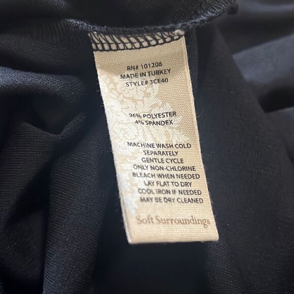 Soft Surroundings Adventura Navy Tunic Top Collar Split V-Neck sz Small Petite - Picture 8 of 8